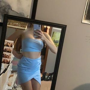 Baby blue Nasty Gal two piece set